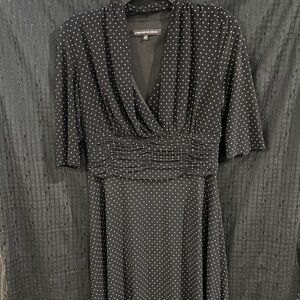 Jones Wear Black and White Polka Dot Maxi Dress